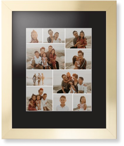 Gallery of Ten Framed Print, Matte Gold, Contemporary, White, Black, Single piece, 11x14, Multicolor, multi
