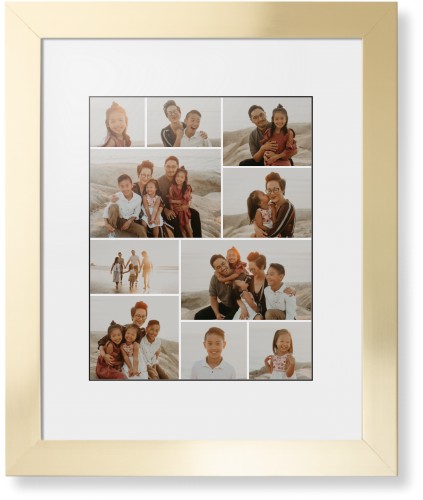 Gallery of Ten Framed Print, Matte Gold, Contemporary, Black, White, Single piece, 11x14, Multicolor