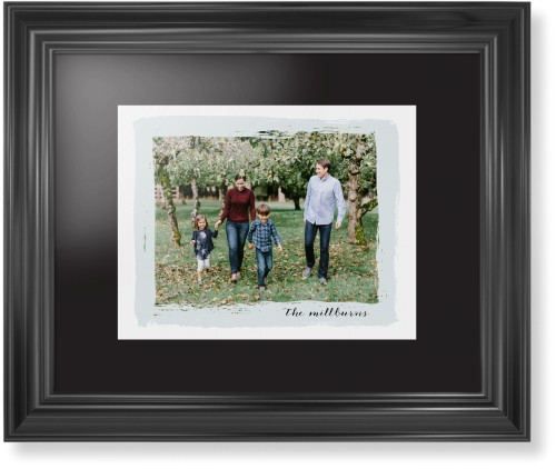 Brush Stroke Border Framed Print, Black, Classic, None, Black, Single piece, 11x14, Gray, air