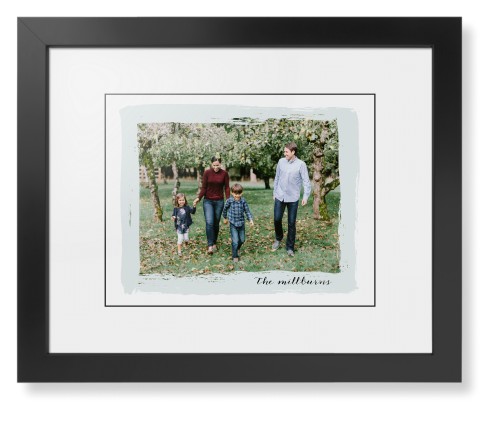 Brush Stroke Border Framed Print, Black, Contemporary, Black, White, Single piece, 11x14, Gray, air