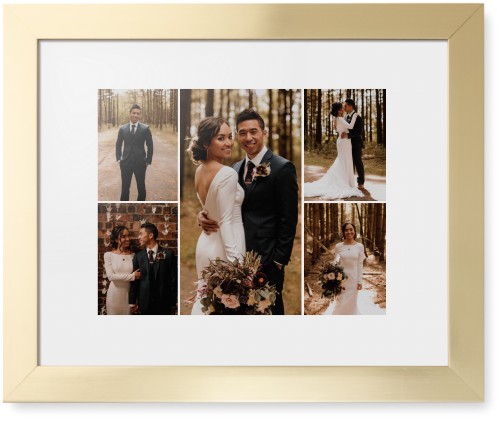 Gallery of Five Framed Print, Matte Gold, Contemporary, White, White, Single piece, 11x14, Multicolor, multi