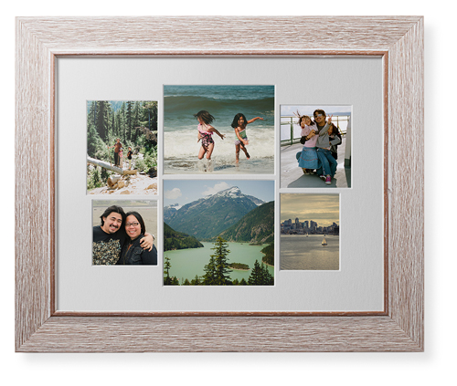 Mixed Six Up Landscape Collage Deluxe Mat Framed Print, Rustic, Modern, White, Single piece, 11x14, White