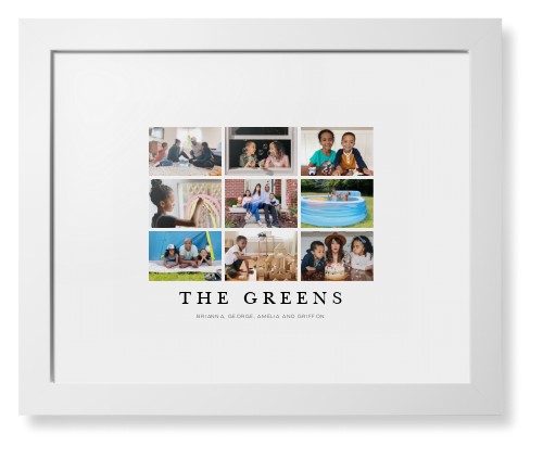 Modern Grid Gallery of Nine Framed Print, White, Contemporary, White, White, Single piece, 11x14, Multicolor, multi