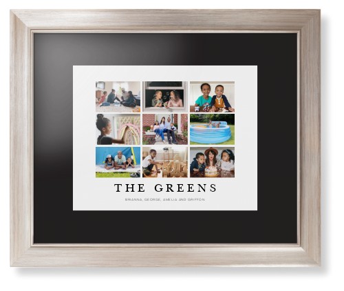 Modern Grid Gallery of Nine Framed Print, Metallic, Modern, Black, Black, Single piece, 11x14, Multicolor