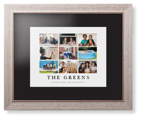 Modern Grid Gallery of Nine Framed Print, Rustic, Modern, None, Black, Single piece, 11x14, Multicolor
