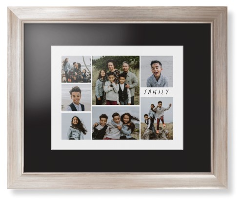 Rustic Picture Gallery Collage Of Seven Framed Print, Metallic, Modern, White, Black, Single piece, 11x14, Multicolor, multi