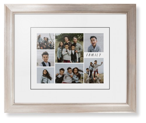 Rustic Picture Gallery Collage Of Seven Framed Print, Metallic, Modern, Black, White, Single piece, 11x14, Multicolor, multi