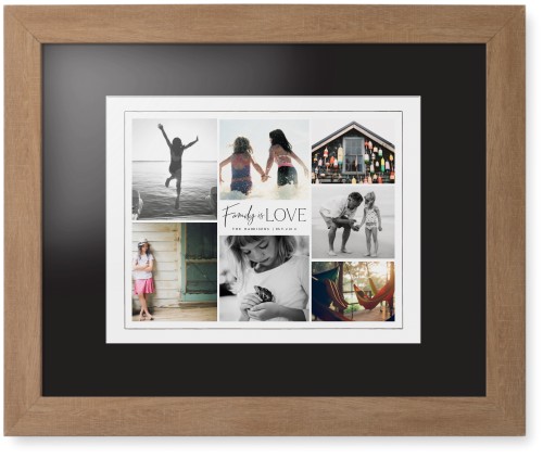 Modern Family Love Collage Framed Print, Natural, Contemporary, White, Black, Single piece, 11x14, Gray