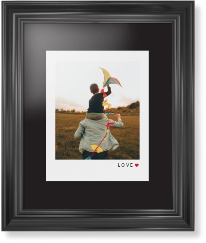 Modern Love Heart Portrait Framed Print, Black, Classic, None, Black, Single piece, 11x14, White, white