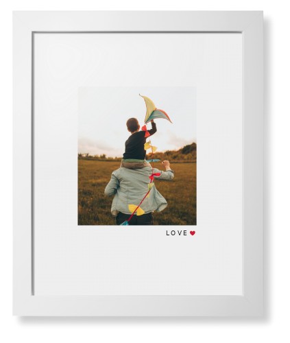 Modern Love Heart Portrait Framed Print, White, Contemporary, White, White, Single piece, 11x14, White