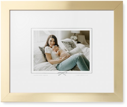 Whimsical Border of One Framed Print, Matte Gold, Contemporary, White, White, Single piece, 11x14, Gray, silver