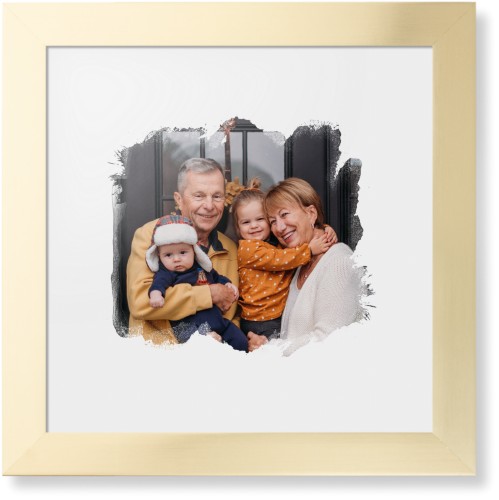 Brushed Moments Landscape Framed Print, Matte Gold, Contemporary, White, White, Single piece, 12x12, White, white