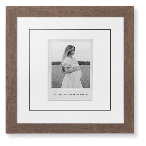 Simple Photo Frame Framed Print, Walnut, Contemporary, Black, White, Single piece, 12x12, White