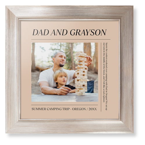 Editorial Snapshot Framed Print, Metallic, Modern, None, None, Single piece, 12x12, Beige, sand