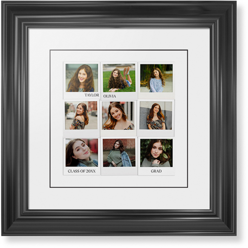 Photo Memories Framed Print, Black, Classic, Black, White, Single piece, 12x12, White
