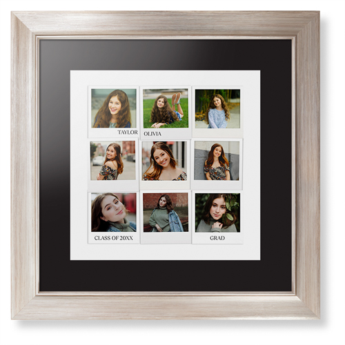 Photo Memories Framed Print, Metallic, Modern, None, Black, Single piece, 12x12, White, white