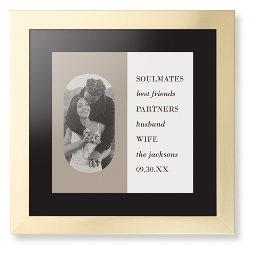 Traits of the Best Framed Print, Matte Gold, Contemporary, None, Black, Single piece, 12x12, Beige, rye