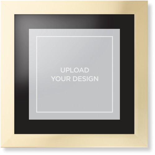 Upload Your Own Design Framed Print, Matte Gold, Contemporary, White, Black, Single piece, 12x12, Multicolor