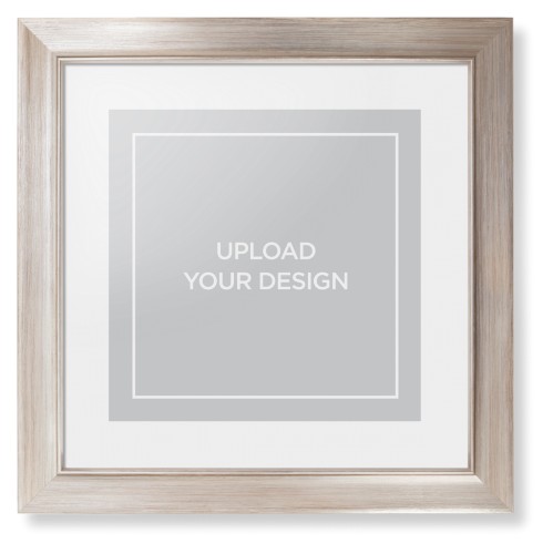 Upload Your Own Design Framed Print, Metallic, Modern, None, White, Single piece, 12x12, Multicolor