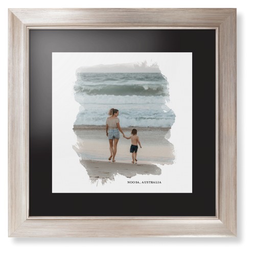 Brushed Moments Framed Print, Metallic, Modern, Black, Black, Single piece, 12x12, White