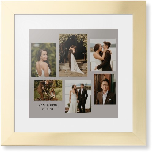 Gallery Collage of Six Framed Print, Matte Gold, Contemporary, None, White, Single piece, 12x12, Multicolor, multi
