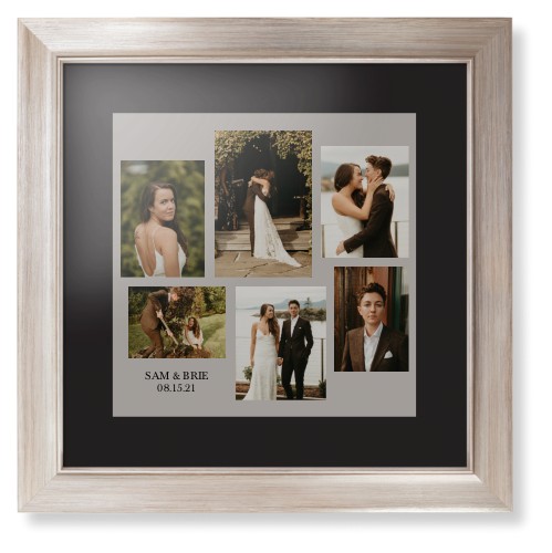 Gallery Collage of Six Framed Print, Metallic, Modern, Black, Black, Single piece, 12x12, Multicolor, multi