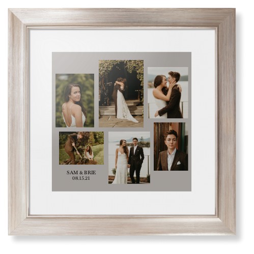 Gallery Collage of Six Framed Print, Metallic, Modern, White, White, Single piece, 12x12, Multicolor