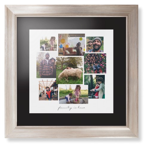 Gallery Collage of Nine Framed Print, Metallic, Modern, Black, Black, Single piece, 12x12, White