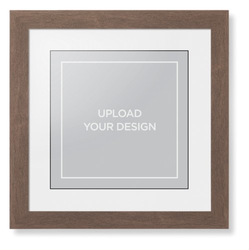 Upload Your Own Design Portrait Framed Print, Walnut, Contemporary, Black, White, Single piece, 12x12, Multicolor, multi