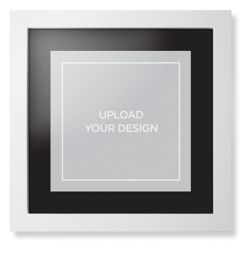 Upload Your Own Design Portrait Framed Print, White, Contemporary, White, Black, Single piece, 12x12, Multicolor