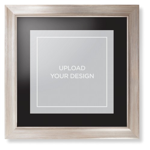 Upload Your Own Design Portrait Framed Print, Metallic, Modern, White, Black, Single piece, 12x12, Multicolor