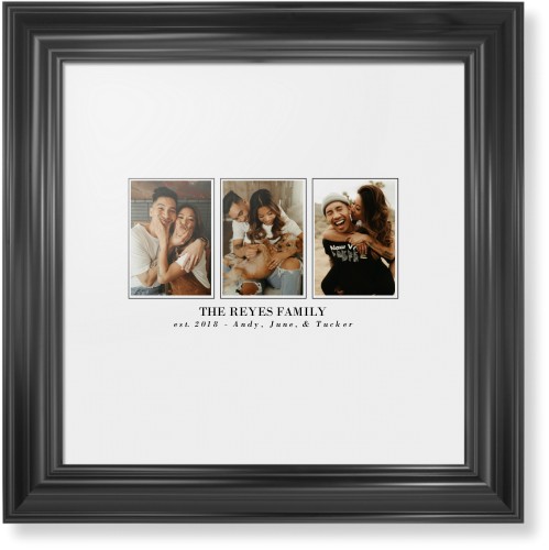 Classic Trio Framed Print, Black, Classic, None, White, Single piece, 12x12, White
