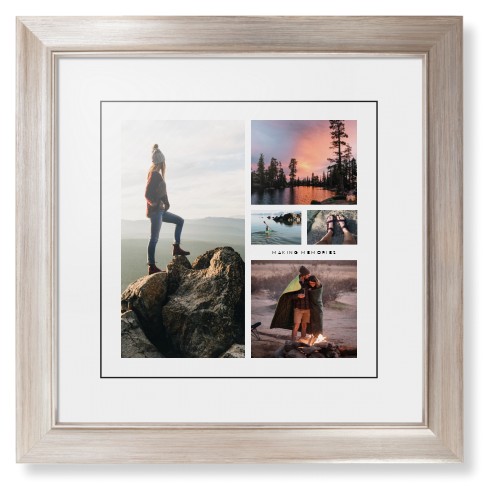 Hero Collage Framed Print, Metallic, Modern, Black, White, Single piece, 12x12, Multicolor