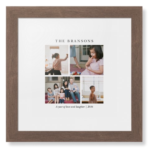 Gallery Montage of Memories Framed Print, Walnut, Contemporary, White, White, Single piece, 12x12, White, white