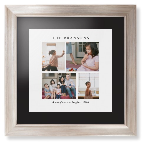 Gallery Montage of Memories Framed Print, Metallic, Modern, Black, Black, Single piece, 12x12, White, white