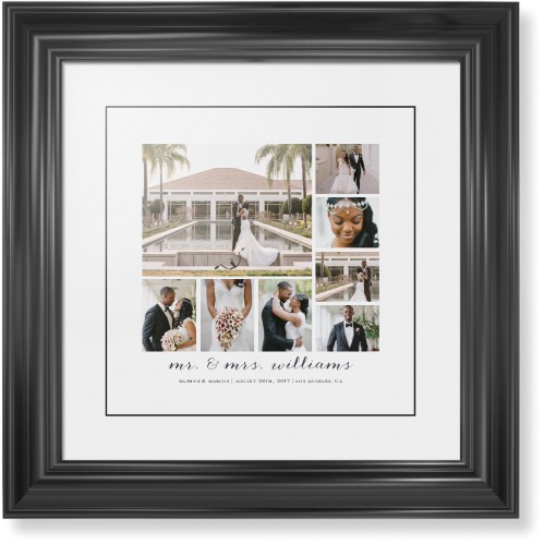 Clean Gallery Collage of Eight Framed Print, Black, Classic, Black, White, Single piece, 12x12, Multicolor