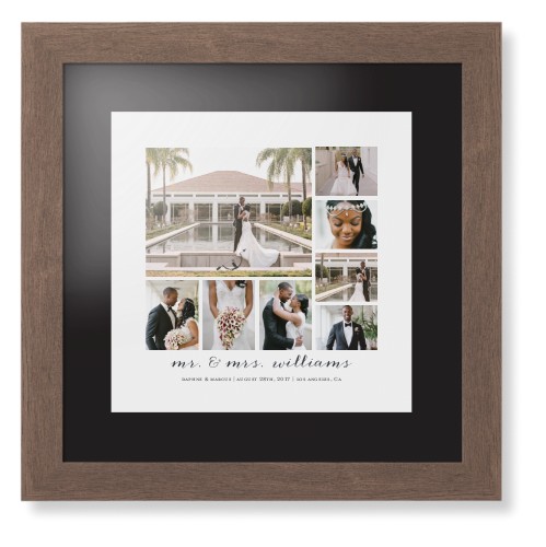 Clean Gallery Collage of Eight Framed Print, Walnut, Contemporary, None, Black, Single piece, 12x12, Multicolor