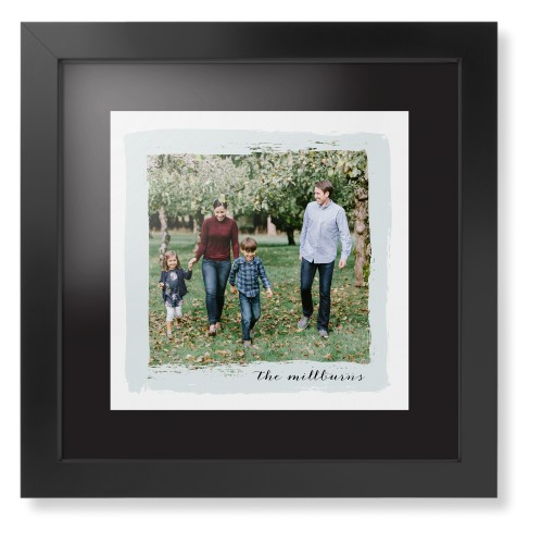 Brush Stroke Border Framed Print, Black, Contemporary, None, Black, Single piece, 12x12, Gray, air