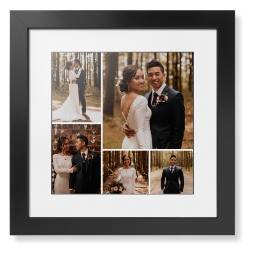 Gallery of Five Framed Print, Black, Contemporary, Black, White, Single piece, 12x12, Multicolor, multi