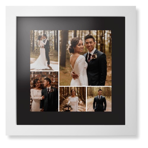 Gallery of Five Framed Print, White, Contemporary, Black, Black, Single piece, 12x12, Multicolor