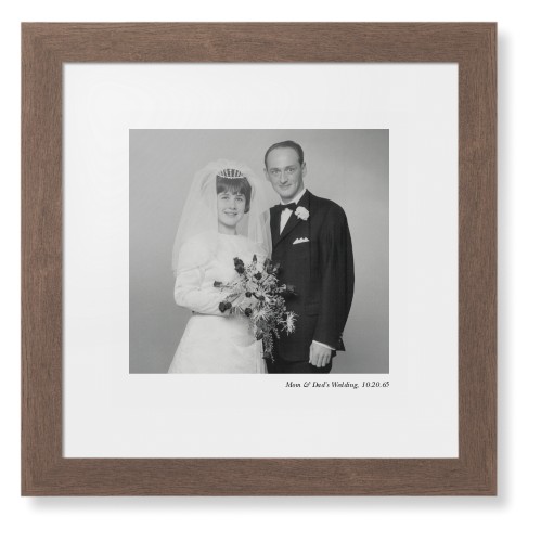 Modern Gallery of One Portrait Framed Print, Walnut, Contemporary, White, White, Single piece, 12x12, Multicolor, multi