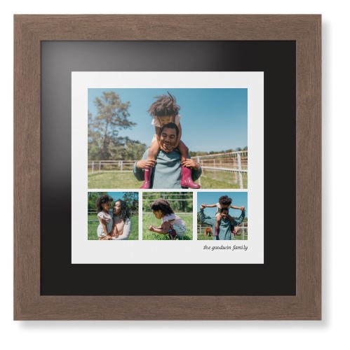 Modern Hero Gallery Of Four Portrait Framed Print, Walnut, Contemporary, Black, Black, Single piece, 12x12, Multicolor, multi