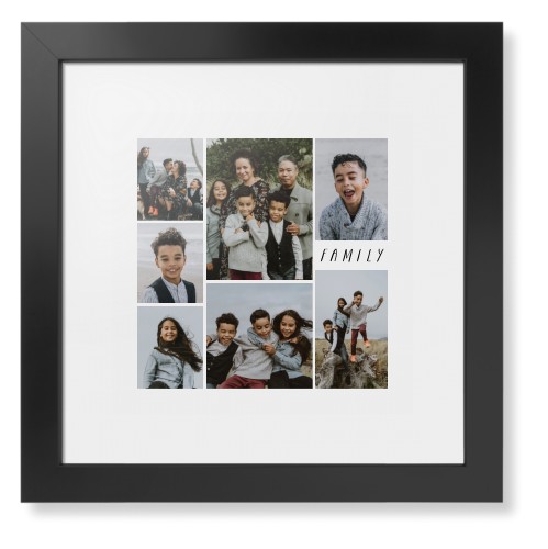 Rustic Picture Gallery Collage Of Seven Framed Print, Black, Contemporary, None, White, Single piece, 12x12, Multicolor