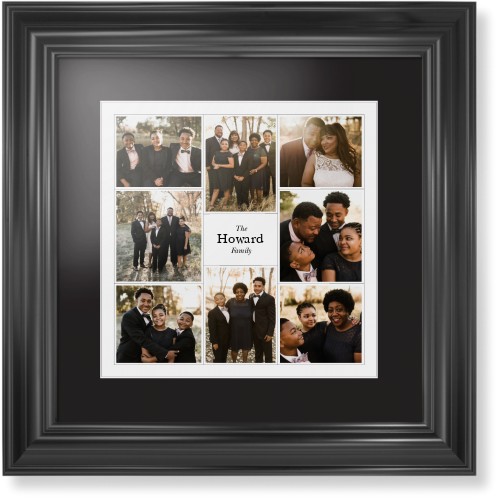 Modern Family Collage Framed Print, Black, Classic, White, Black, Single piece, 12x12, White, white