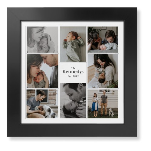 Modern Family Collage Portrait Framed Print, Black, Contemporary, None, None, Single piece, 12x12, White, white