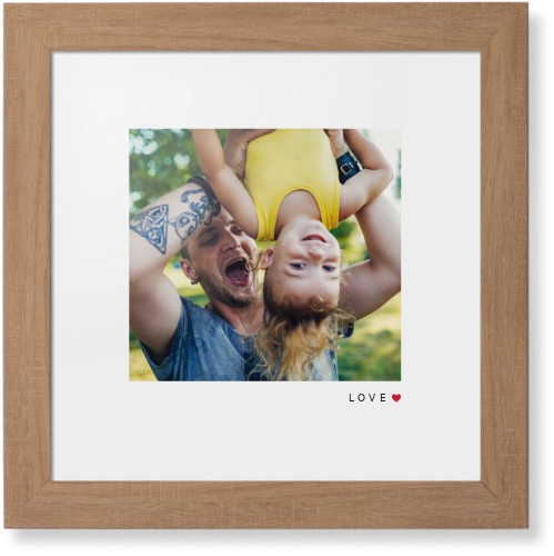 Modern Love Heart Framed Print, Natural, Contemporary, White, White, Single piece, 12x12, White, white