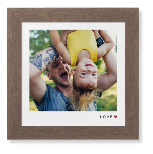 Modern Love Heart Framed Print, Walnut, Contemporary, None, None, Single piece, 12x12, White, white