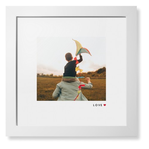 Modern Love Heart Portrait Framed Print, White, Contemporary, None, White, Single piece, 12x12, White, white