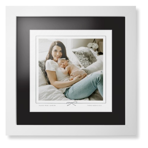 Whimsical Border of One Framed Print, White, Contemporary, White, Black, Single piece, 12x12, Gray, silver