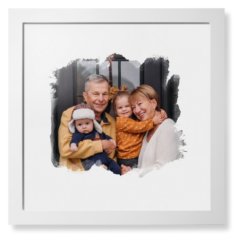 Brushed Moments Landscape Framed Print, White, Contemporary, White, White, Single piece, 16x16, White, white